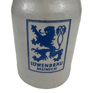 Vintage Stoneware Lowenbrau Munich German Beer Stein Mug .5 Liter